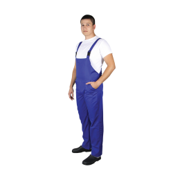 Uniforme/UNIFORME LUCRU/Halate si Costume de Lucru - Pantaloni de lucru cu pieptar unisex, SAL Clasic, elasticla spate, 3 buzunare, albastri, XS