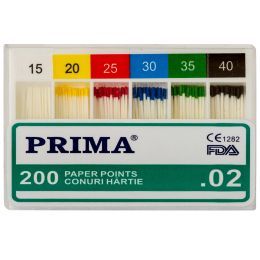 Stomatologie Cabinet/CONURI HARTIE si GUTTA PERCHA/Conuri Hartie - Conuri hartie PRIMA asortate 02 nr.45-80, 200 bucati