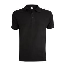 Uniforms and Tailoring/PROFESSIONAL UNIFORMS/T-Shirts - Kragen T-Shirt mit Knöpfen, Baumwolle, schwarz, Größe 3XL