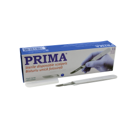 Medical practice/SCALPEL BLADES,  ELECTROCAUTERY DEVICES/Scalpel Blades - Egyszer használatos sebészi szike, szénacél penge fogantyúval, 11-es számú, 10 darab