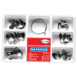 Stomatologie Cabinet/MATRICI SI PENE DENTARE/Matrici Dentare - Matrici sectionale metalice asortate + inel, 50 buc