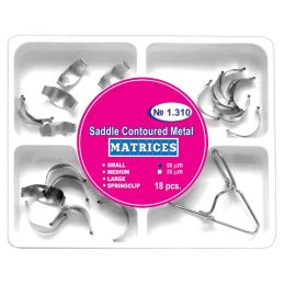 Stomatologie Cabinet/MATRICI SI PENE DENTARE/Matrici Dentare - Matrici metalice asortate tip sa + arc, 18 bucati