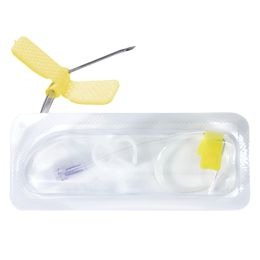 Medical practice/SURGICAL SUTURES/Needles, Sutures and Surgical Instruments - Huber Nadel mit Flossen, 19G x 25mm, steril, 1 Stück