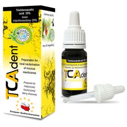 Stomatologie Cabinet/MATERIALE STOMATOLOGICE/Materiale Endodontice - TCA Dent acid tricloracetic 35%, 10 ml solutie si 1 aplicator rezerva